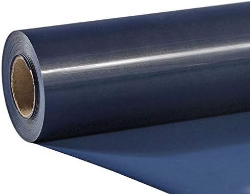 TUMIYA Blue Heat Transfer Vinyl Roll, 12 in x 8 ft Navy Blue HTV Vinyl, Adhesive Glossy Navy Blue Iron on Vinyl for T-Shirt - Easy to Weed & Cut Iron on Vinyl HTV (Navy Blue, 12 inch x 8 feet)