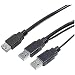 Produktbild LogiLink CU0070 USB Kabel, USB 3.0, 2X AM zu 1x AF, schwarz, 0,30m