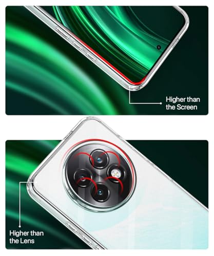 Image of WOW IMAGINE Transparent Back Cover Case for Realme 13 Plus 5G | Realme P1 Speed 5G | Raised Bumps for Full Device & Camera Protection Shockproof TPU Silicone Back Case Mobile Cover - Transparent