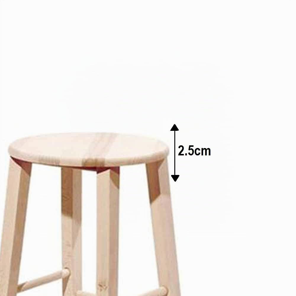Sgabello bar legno rotondo h 80 cm grezzo da verniciare gambe a sciabola