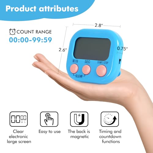 6 Pack Digital Timer for Kids Classroom,Kitchen Timers for Cooking - Image 2