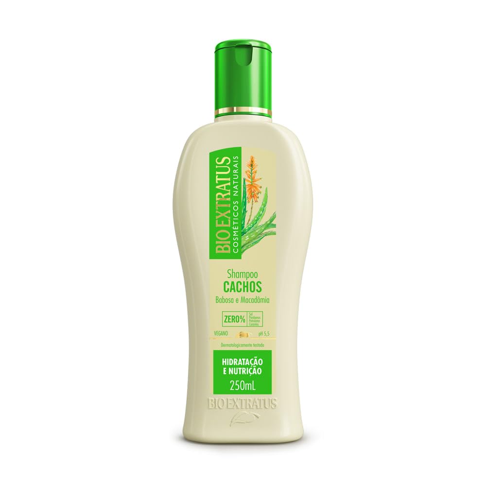 Bio Extratus - Linha Cachos (Babosa e Macadamia) - Shampoo 250 ML - (Wavy (Aloe Vera and Macadamia) Collection - Shampoo 8.45 Fl Oz)
