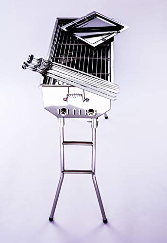 Stainless Steel Charcoal Grill Kebab Bbq Portable Mangal #TOP4