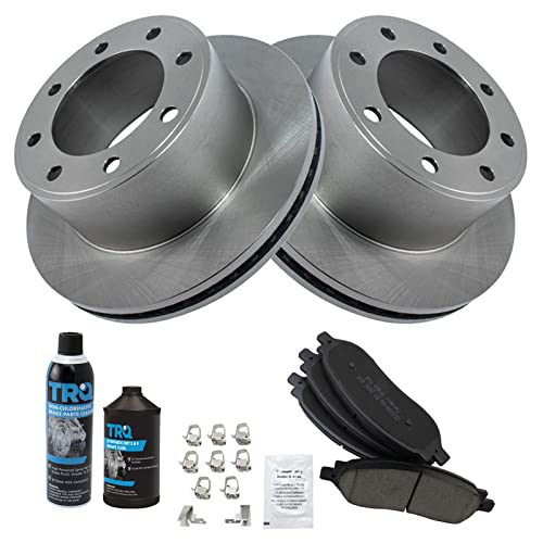 Image of TRQ Rear Brake Pad & Rotor Kit, with Chemical Kit Ceramic Compatible with 2005-2007 Ford F-250 Super Duty F-350 Super Duty
