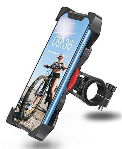 Mohard Support Telephone Moto, 360° Rotation et Anti-Vibrations Support Telephone Velo du Guidon, Universel Porte Telephone Vélo Compatible avec iPhone 14 Pro Max/13 Pro/13 Mini & Phones 3.5"-6.7" Cover