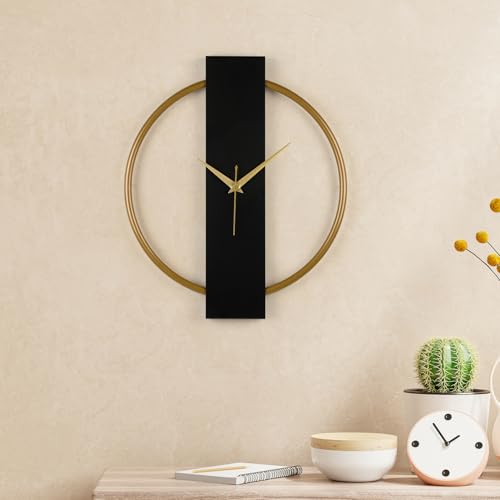 Image of Wakefit Metal Analog Wall Clock Big | 20 Inch | Laser Cut Abstract Home Decor & Gifting Option | for Living Room Study Bedroom & Office Decor | Wocky Metal Wall Clock 500MM Gold