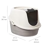 Amazon Basics No-Mess Hooded Enclosed Cat Litter Box with Odor Control and Swinging Door, Standard, 21" x 16" x 15", Multicolor - Image 6