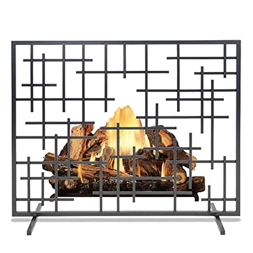 CAZARU Hohler Kaminschutz, pulverbeschichteter Eisen-Feuerschutz mit feinem...