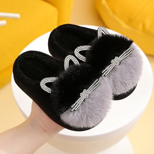 Toddler Slippers Girls Boys Soft Sole Non Slip Socks Slippers First Walking Shoes Fleece Fluff ?All Slipper2
