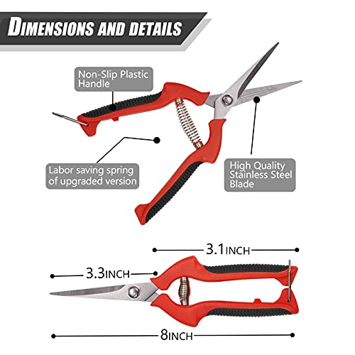 Sitajie Pruning Shears, Gardening Garden Shears Scissors Clippers, Heavy Duty Stainless Steel Bypass Garden Pruner For Indoor Plant, Best- For Cutting And Trimming Tree Branch, Herb, Rose, Flower #TOP3