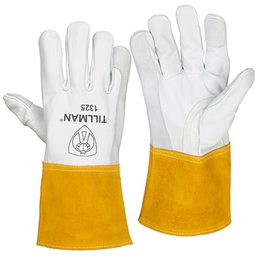 Tillman 1325 Reinforced Goatskin TIG Welding Gloves with Heat Shield, Medium