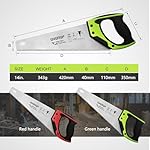 14 in. Pro Hand Saw, 11 TPI Fine-Cut Soft-Grip Hardpoint Handsaw Perfect for Sawing, Trimming, Gardening, Cutting Wood, Drywall, Plastic Pipes, Sharp Blade, Ergonomic Non-Slip Handle (red) - Image 5