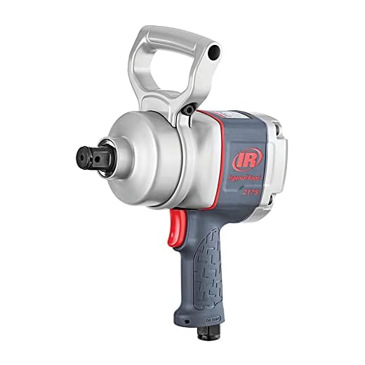 Ingersoll Rand 2175MAX 1" Pistol Grip Impact Wrench, Air Powered, Up to 2000 ft lbs Reverse Torque Output, Lightweight, 360 Degree Adjustable Handle, Steel Core, Gray