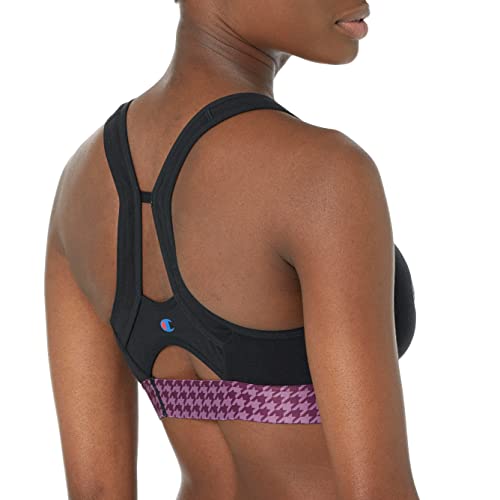 Champion Women's The Authentic Sports Bra, Black/Houndstooth, Small #TOP1