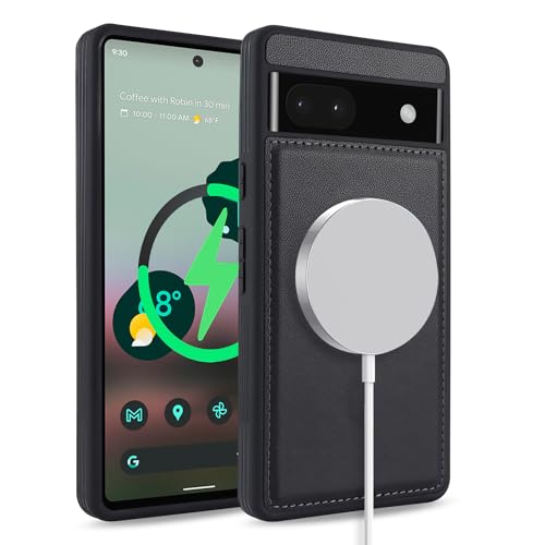 SailorTech for Google Pixel 6a case with Credit Card Holder, fits Pixel 6a Phone Leather Case Wallet for Women Compatible Wallet Detachable 2-in-1 for Men-Black