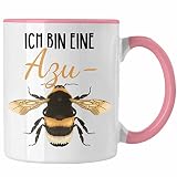 Trendation - Azubine Tasse Geschenk für Auszubildende Start Ausbildung Geschenkidee Spruch Azu-Bine (Rosa) ...