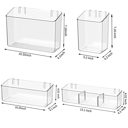 Vacane 4 Pack Plastic Over Cabinet Door Organizer, Adhesive Mount Storage Organizer Container Makeup Organizer Hanging Basket Bins For Craft Room, Pantry, Office, Space Saving Holder For Kitchen Bags #TOP4