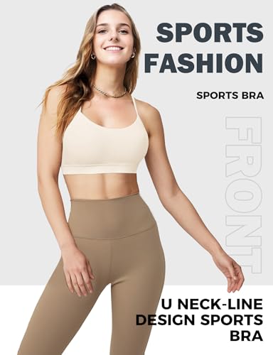 Image of Buauty Sports Bra for Women, Y Back Bralette, Light Support Workout Backless Bra with Removable Pads for Gym Yoga Pilates