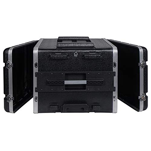 Sound Town Lightweight 8U Pa Dj Rack/Road Case With 7U Rack Space, Abs Construction, 19” Depth, Retractable Handle, Wheels And Heavy-Duty Latches (Strc-A8Ut) #TOP4