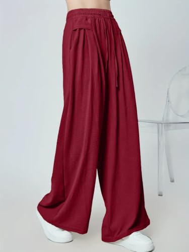 Image of GRECIILOOKS High Waist Polycotton Trousers for Women - Flared Parachute Pants with Side Pockets | Casual Travel Cargo Pants (Available in Plus Size and Value Pack)