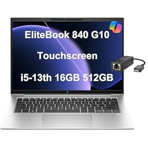 HP EliteBook 840 G10 Business Laptop (14″ FHD+ Touchscreen, Intel 10-Core i5-1335U (Beat i7-1255U), 16GB DDR5 RAM, 512GB SSD) Backlit, Fingerprint, 5MP IR Webcam, Wolf Security, Win 11 Pro w/ Copilot