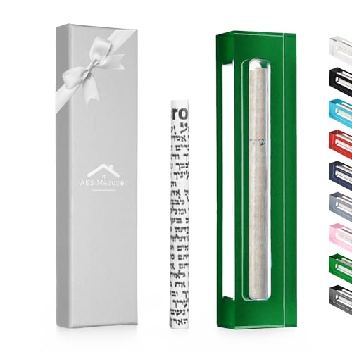 A&S Mezuzot Mezuzah Case For Door in Acrylic-Lucite Design Waterproof, Non- Kosher Scroll Included, Modern Home Decor And Protection (Green, 5 Inches)