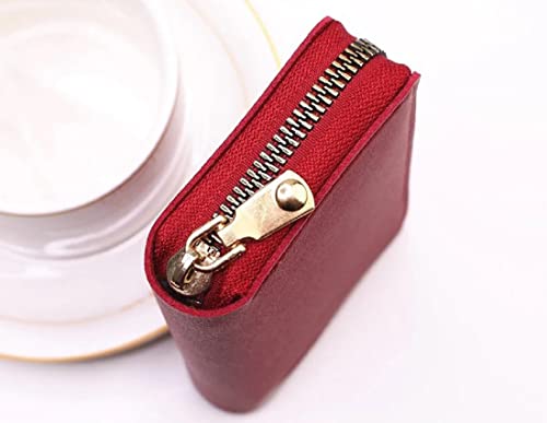 Image of VOGARD Unisex PULeather Wallet with Zipper | RFID Blocking Card Holder Zipper Wallet (POP51-Red)