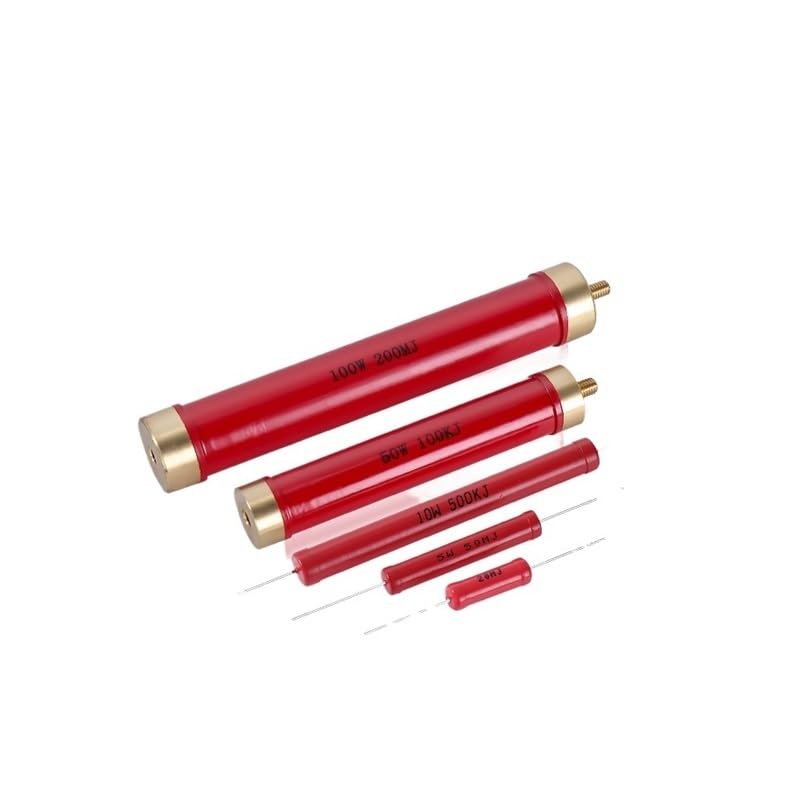 Resistencia de vidrio rojo de alta potencia Ri80-500W con tuerca de tornillo, componentes digitales, aislamiento cerámico, resistencia de alta frecuencia, no inductiva y de alto voltaje de 1K
