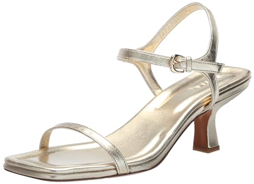 Vince Women's Coco Square Toe Heeled Sandals Champagne Metallic 6 Medium