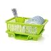 Suszarka do naczyń 2-częściowy zestaw stojaków naczynia z płytą z tworzywa sztucznego z płytą spustową i kubek naczynia Półka na naczynia kuchenne (Color : Green)