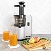 Omega Juicer Cold Press Vertical 43 RPM Slow Masticating Compact Juice Extractor for Fruits and Vegetables Quiet Operation with 3 Stage Auger Automatic Pulp Ejection and No-Drip Tap, 150-Watts, Silver