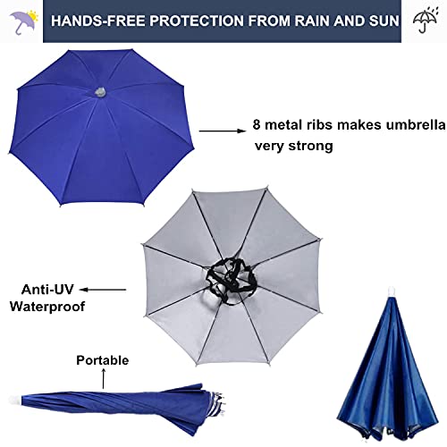 image for DISTART 5 Pack Umbrella Hat, Sports Head Umbrella Hats for Adult Kids 