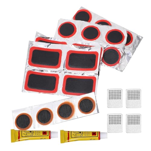 HANABASS 1Set Bicycle Tire Repair Patch Kit Self Adhesive Puncture Repair Tools for Mountain and Road Bikes Durable Easy to Use Bike Supplies