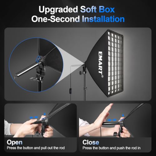EMART Softbox Lighting Kit with Grid, 85W 20"x28" Soft Box for Photography by EMART - Used condition - Image 6