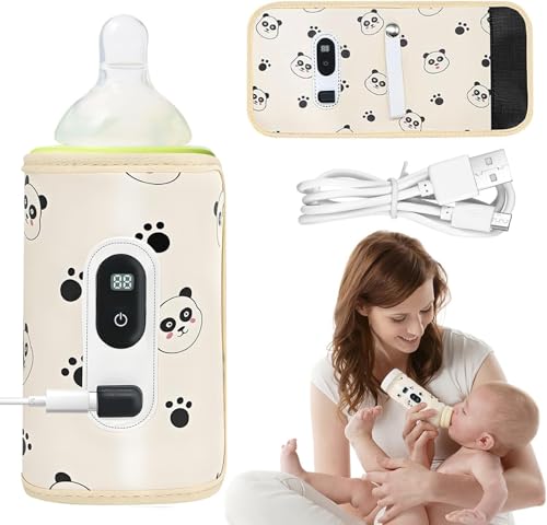 Calentador de biberones para bebé, para viajes, con pantalla LCD, USB, 21 temperatura ajustable, para todas las botellas