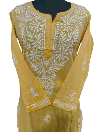 Image of Women Fashion Lucknowi Chikankari Pure Cotton Handwork Kurti for Women Girl