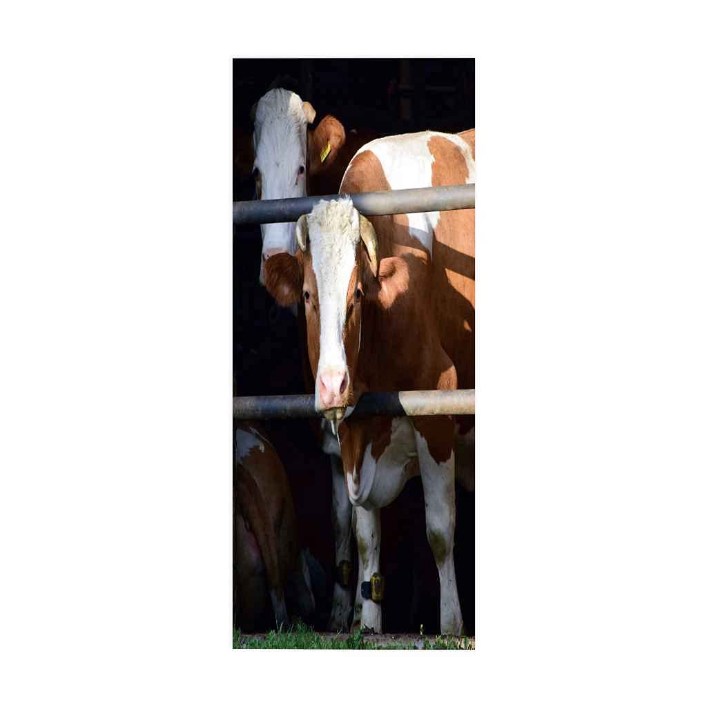 Sticker De Porte 85 X215cm(33.46" X 84.64") Girafe Nœud Papillon Poster Trompe L'Oeil Pour Salon Chambre Décoration De La Maison Stickers Muraux Auto Adhésif Amovible Imperméable Stickers