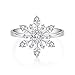 STARCHENIE Snowflake Ring 925 Sterling Silver Crystal Flower Jewelry Christmas Gift for Women Size 8
