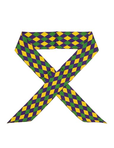 Lastclream Mardi Gras Long Ribbon Scarves for Women Jacquard Weave Retro Twill Satin Scarf for Hair 50 (Rhombic)