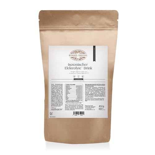 Isotonischer Elektrolyte Drink mit Magnesium, Kalium, Eisen, natürlichen B-Vitaminen, Calcium, Selen, Mangan und Kupfer, Isotonisches Getränkepulver BÄRBEL DREXEL®