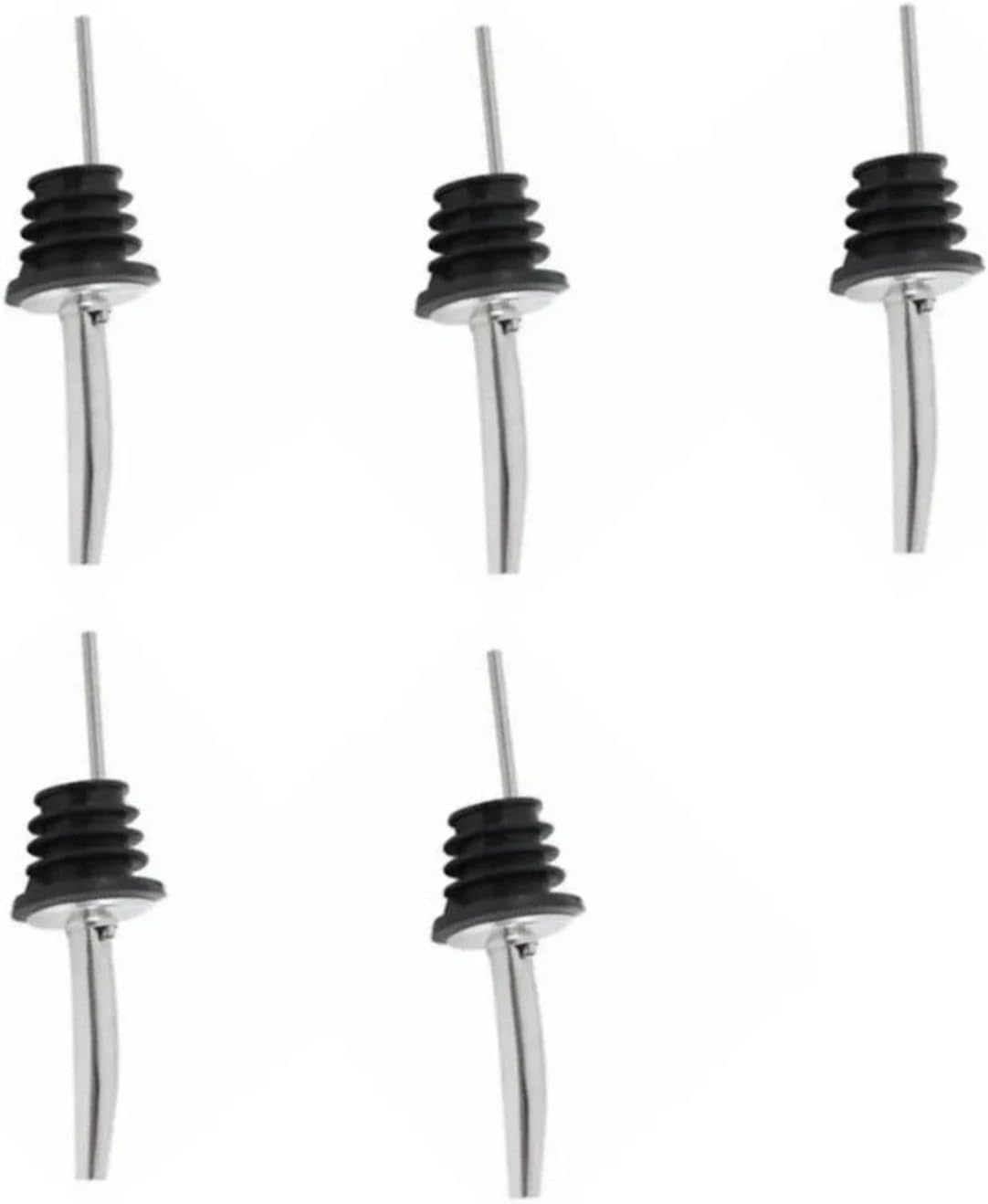 1/3/5pcs Stainless Steel Wine Pour Wine Bar Cocktail Shaker Fancy Shaker Mouth Wine Bottle Stopper Drain Bottle Stopper(5pcs set)