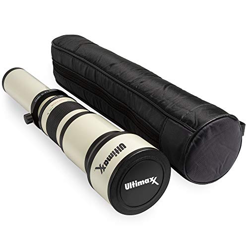 Ultimaxx 650-1300mm Aluminum Manual Zoom Lens with Tripod Mount, Lens Caps and Carrying Case - Telescopic Optics for T-Mount DSLR and SLR Cameras - Thumbnail 5