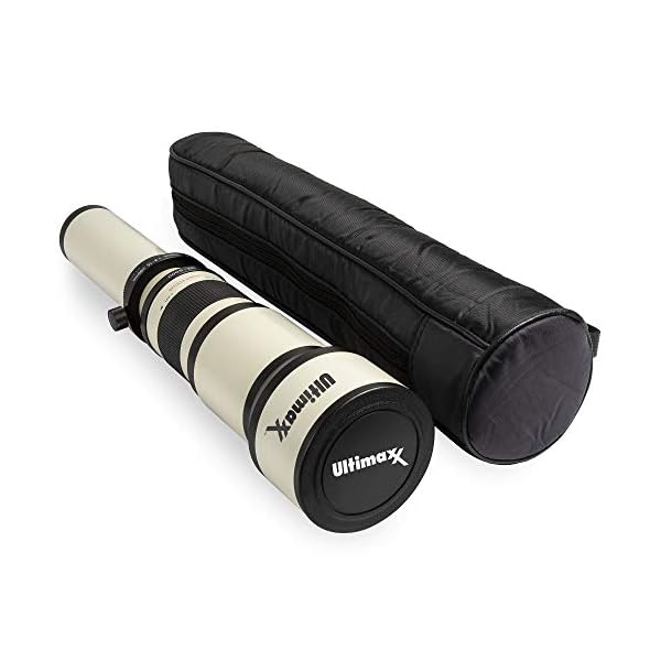 Ultimaxx 650-1300mm Aluminum Manual Zoom Lens with Tripod Mount, Lens Caps and Carrying Case - Telescopic Optics for T-Mount DSLR and SLR Cameras - Image 6