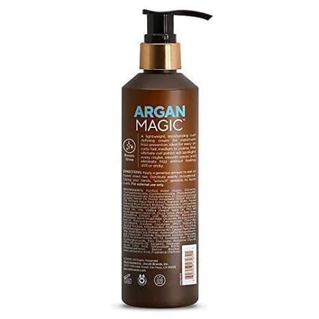 Argan Magic Defining Curl Cream & Hair Cream Oil Combo Pack - Enhances Waves & Curls, Adds Definition | Restores Manageability | Adds Silky, Glossy Shine | Paraben Free (8.5 oz / 4 oz)