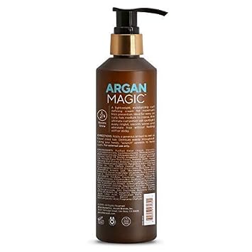 Argan Magic Defining Curl Cream & Hair Cream Oil Combo Pack - Enhances Waves & Curls, Adds Definition | Restores Manageability | Adds Silky, Glossy Shine | Paraben Free (8.5 oz / 4 oz)
