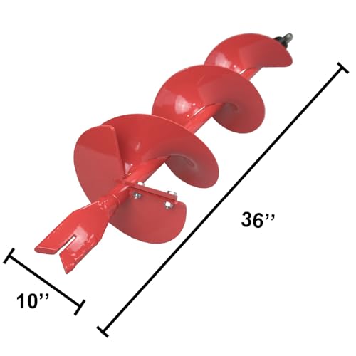 THUNDERBAY 10 Inch Diameter 36 Inch Long Single Sprial Earth Auger Bit with Fishtail Point Drill Bit and The Patent Shock Spring by THUNDERBAY - Used condition - Image 2