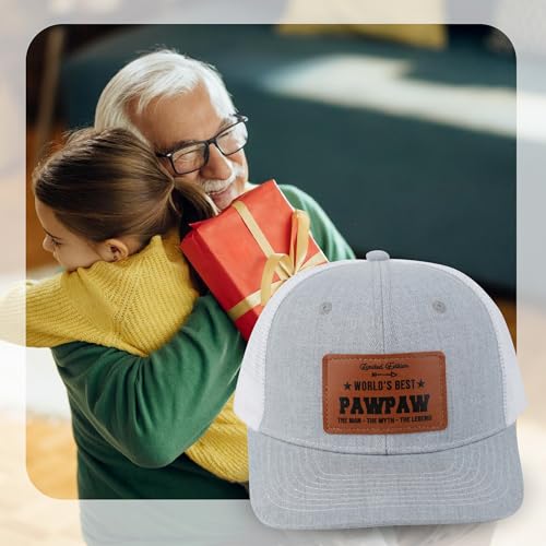 Image of Men's Hat Gifts - Men Cap Gifts for Christmas Father's Day Birthday Trucker Hat Leather Pattern Baseball Cap