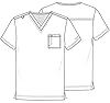 Cherokee Scrub Top for Women & Men, V-Neck Tuckable Medical Shirt with 1 Chest Pocket & ID Loop - WW625, XS, Black #5