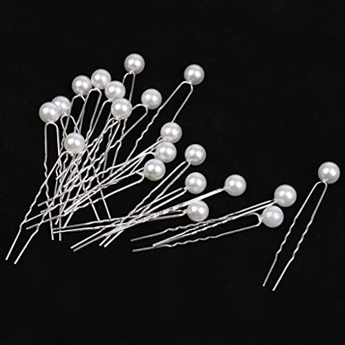 hixswnu Set forcine per Capelli da Sposa con Perle - 40 Fermagli per Capelli a Forma di U per Donna, Accessori da Sposa, forcine per Capelli Eleganti con Perle per spose e Damigelle d'Onore