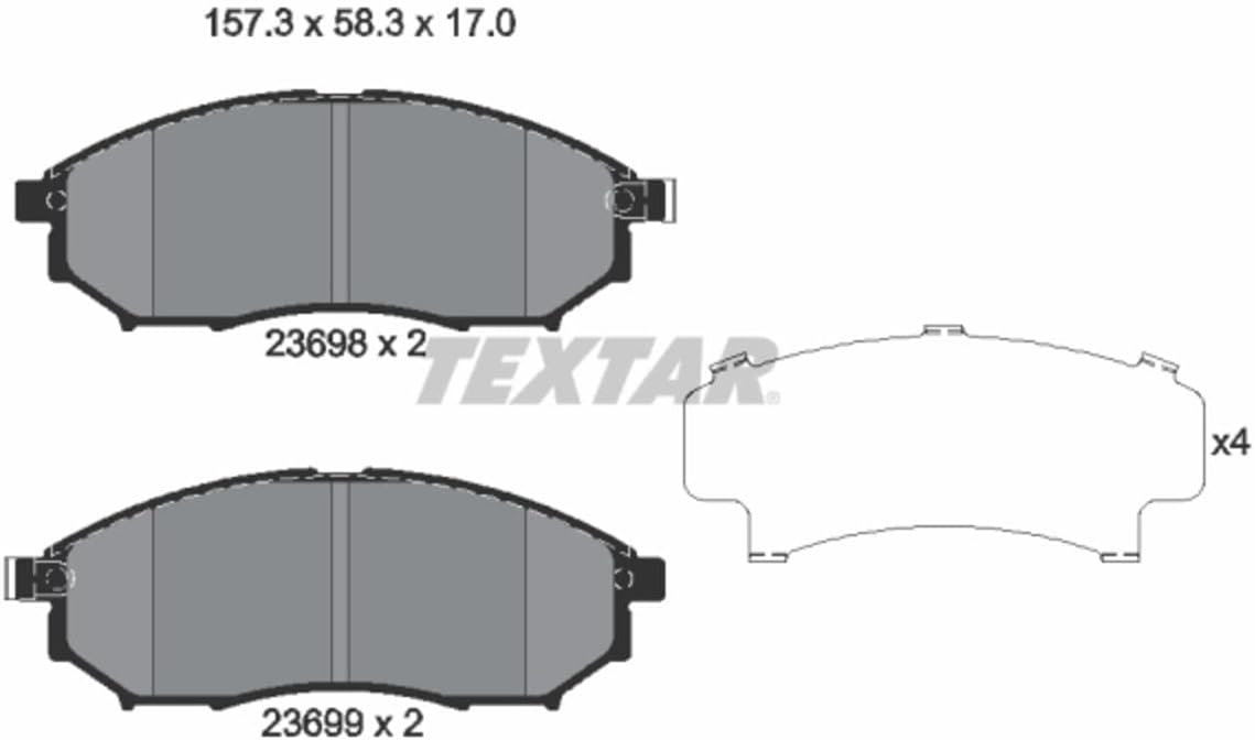 Textar - Original Brake Pads for Front Disc Brake Infiniti g, Nissan Qashqai/Qashqai +2 Brake lining sbb